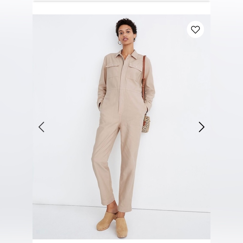 Madewell Garment Dyed Zip Front Coverall Jumpsuit